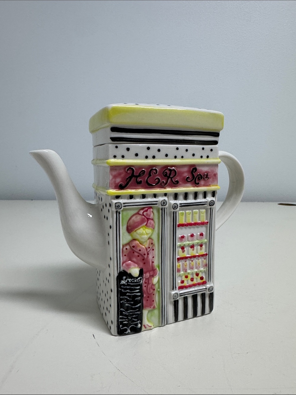 MSRF, Inc Ceramic Teapot – Pink & Yellow Hers and His Boutique Shop Design